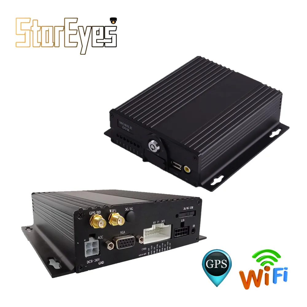 GPS WIFI School Bus Taxi Trailer Truck Vehicle Car AHD 1080P 4Channel Double SD Card Mobile DVR