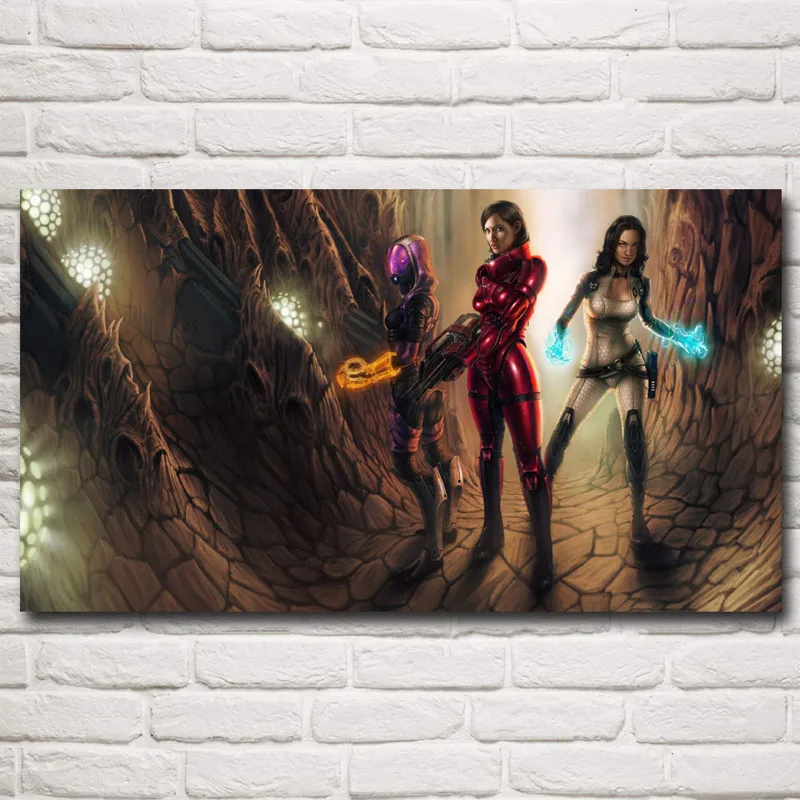 Mass Effect 2 3 4 Shooting Action Game Posters and Prints Bedroom Living Room Art Silk Painting Picture Modern Home Decoration