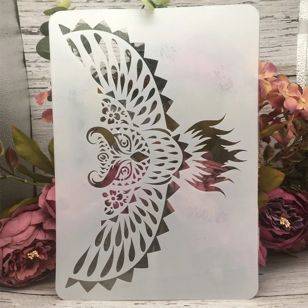 Pochoirs muraux animaux mandala A4 29x21cm, 12 pièces/lot, pour peinture, scrapbooking, coloriage, gaufrage, modèle décoratif d\'album