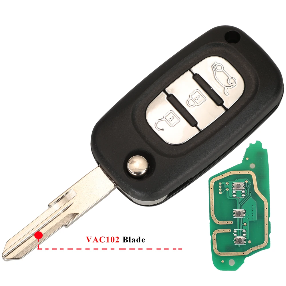 Jingyuqin 2/3BTN Geändert Flip 433Mhz ID46-7946/7947 Auto Fernbedienung Schlüssel Für Renault Vivaro Movano Traffic Master Kangoo Clio Dacia