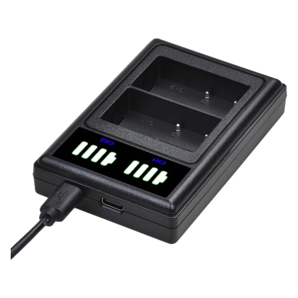 NP-FW50 Pengisi Daya Ganda USB LCD Tipe C Ke USB Mikro untuk Sony A7II / A7R II / A7S II / A6500 A6400 A7 A7R A6300 A6000 NPFW50 FW50