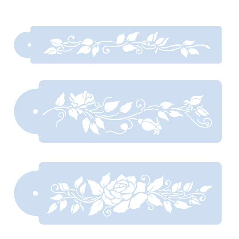 3PC Set Tree Vine Flower Leaf Decorative Stencils for Painting Scrapbooking & Photo Album Embossing Reusable Craft Templates