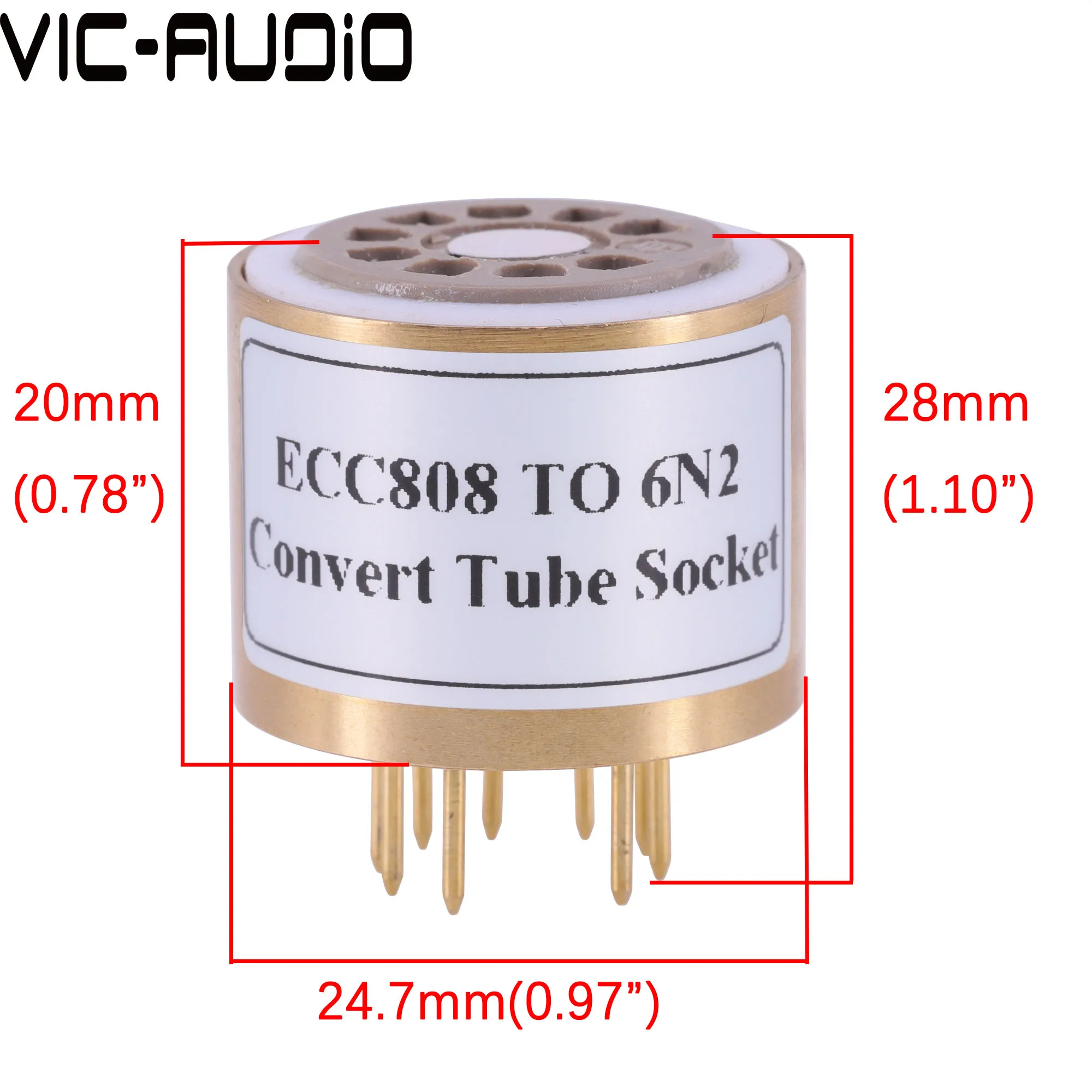 Адаптер ECC808 (сверху)-6N2 6922 E88CC (снизу) с 9 контактами на 9 контактов