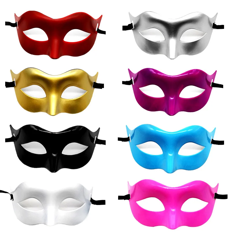 20pcs Woman Men Mask Prom Retro Pattern Solid Color Masks Costume Party Easter Birthday Halloween
