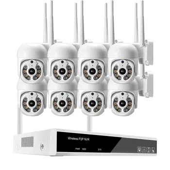 Gadinan 8CH 3MP POE NVR Video Surveillance System H.265+ PTZ WiFi IP Camera Waterproof Outdoor Security Camera Wireless CCTV Kit