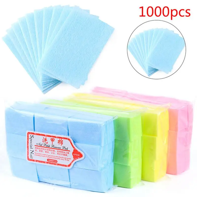 1000pcs smalto per unghie salviette di cotone Gel UV consigli per unghie detergente per smalto tampone di carta chiodi smalto per la pulizia di arte strumenti per Manicure