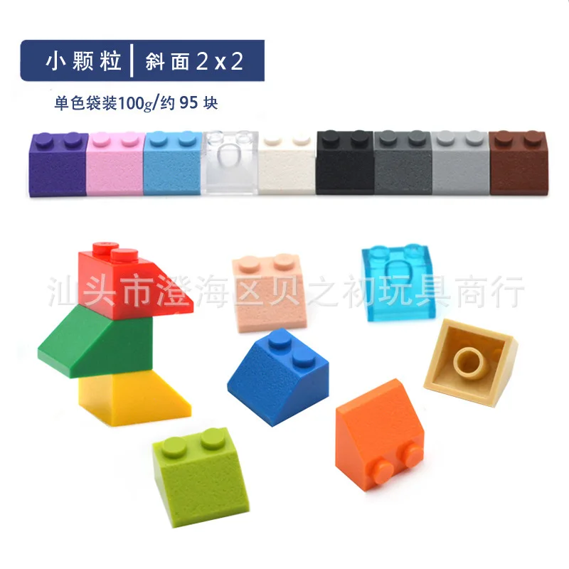 

100g Bulk Parts 2x2 Semi Inclined Plane Thick Bricks Building Blocks Plastic Bevel Plate MOC Figure Model Assemble DIY Toys 3039