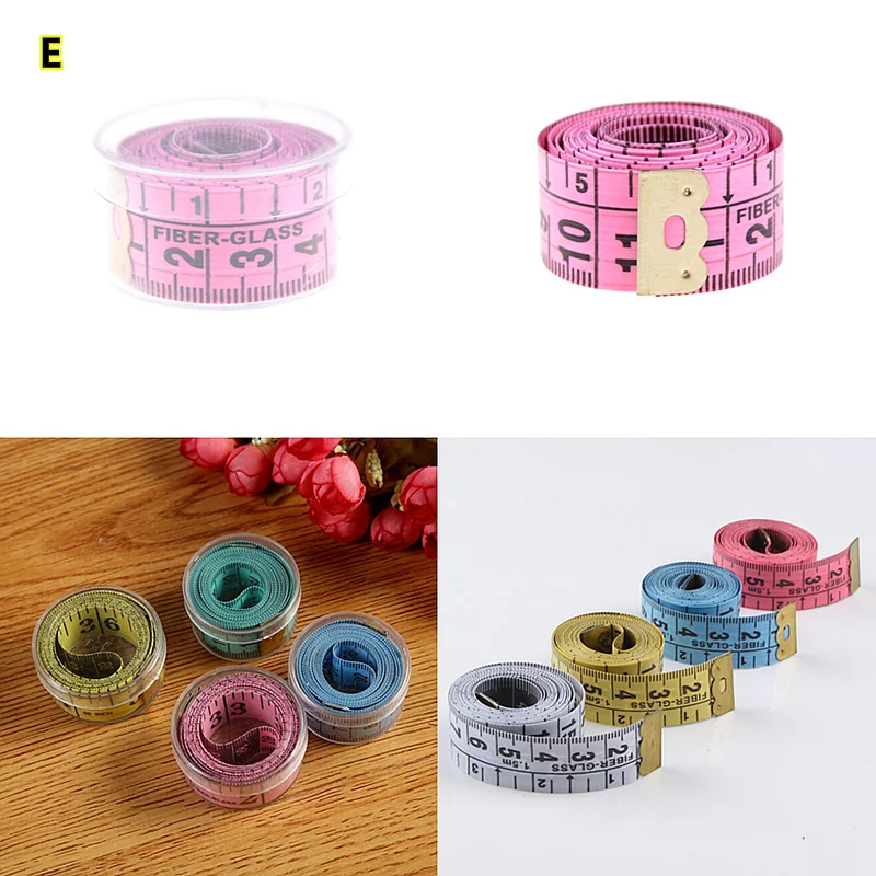 1PC 60in 150cm Body Measuring Ruler Sewing Tailor Tape Measure Mini Soft Flat Ruler Centimeter Meter Sewing Measuring Tape