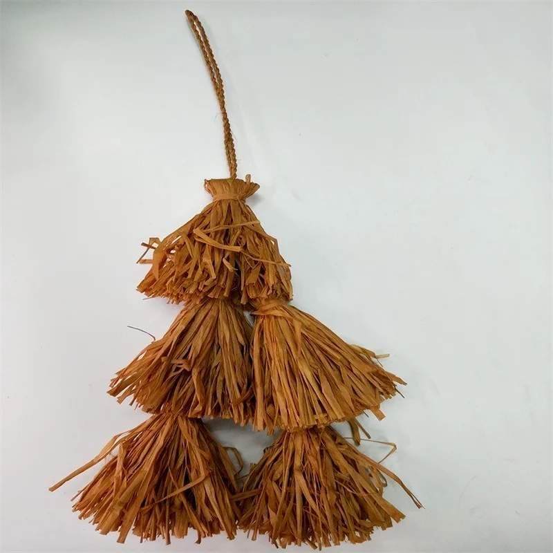 3.5cm  Lafite Raffia  Tassel Trim Fringe Tassels for DIY  Keychain Cellphone Straps Jewelry Fiber Pendant with Caps Findings