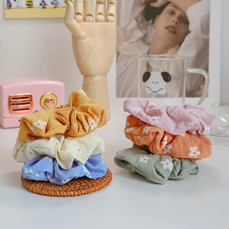 New Spring Summer Sweet Candy Colors Soft  Fabric Chiffon Girls Women  Elastic Hair Band Hair Ropes Hair Accessories Headwear image 2