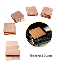 5pcs 0.3mm-2mm 99% red Copper Shim Heatsink thermal Pad Copper sheet Laptop GPU CPU  Chip computer 's component heat dissipation