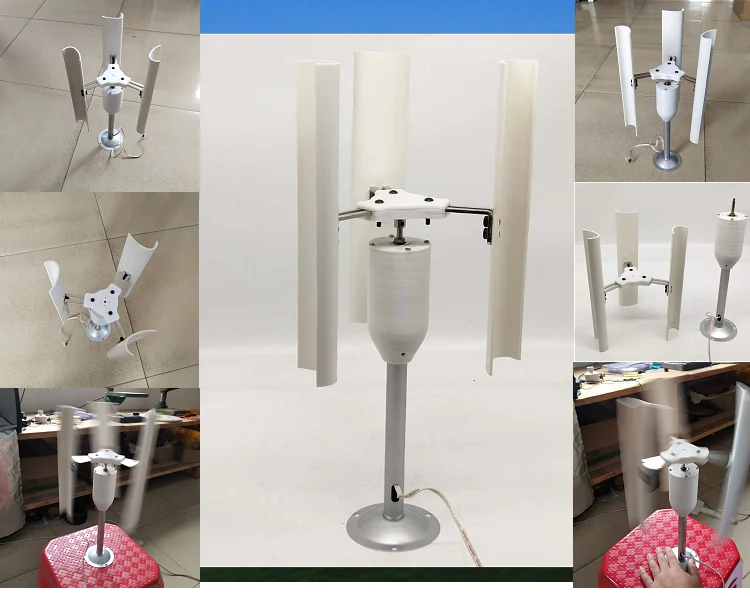 DIY Making Vertical Axis Wind Turbine Model Three-phase Permanent Magnet Generator Windmill Toy Night Light Making