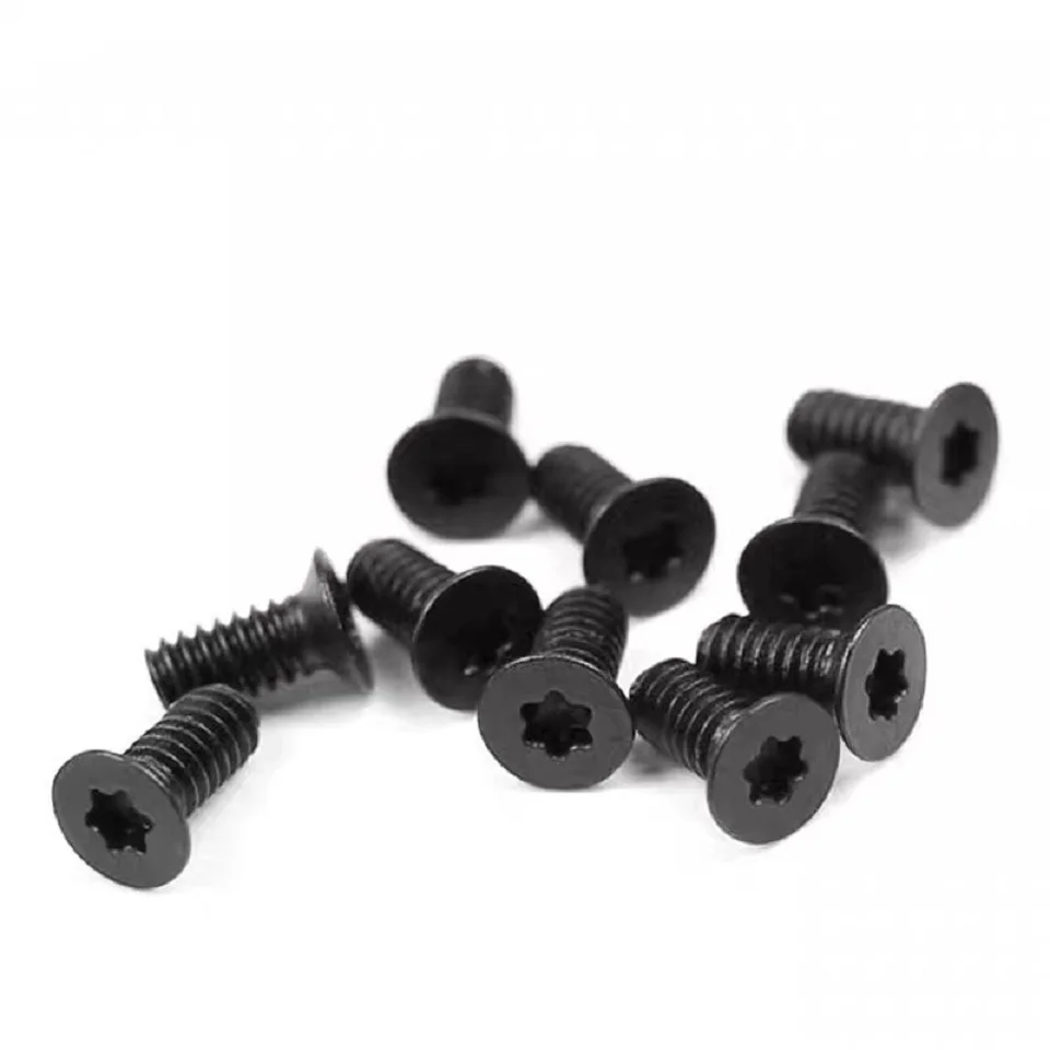100pcs/lot M3 M4 M5 M6  GB2673 Black 304 Stainless steel countersunk head torx screw flat six-lobe machine screws