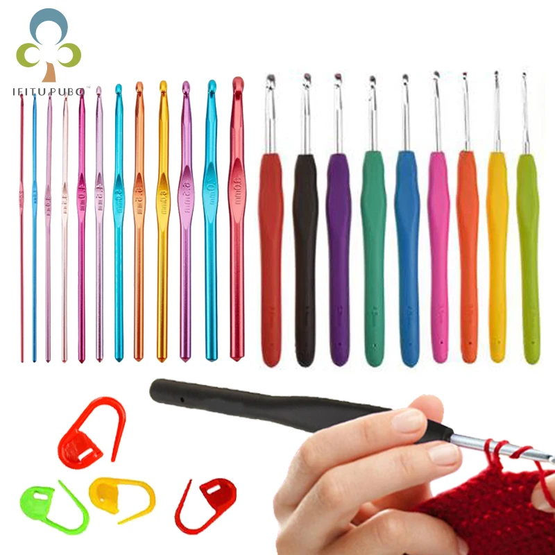 12pcs/9pcs Strick nadeln Soft Grip Griff Garn Häkel nadel Weben Häkeln adeln Nadeln DIY Bastel