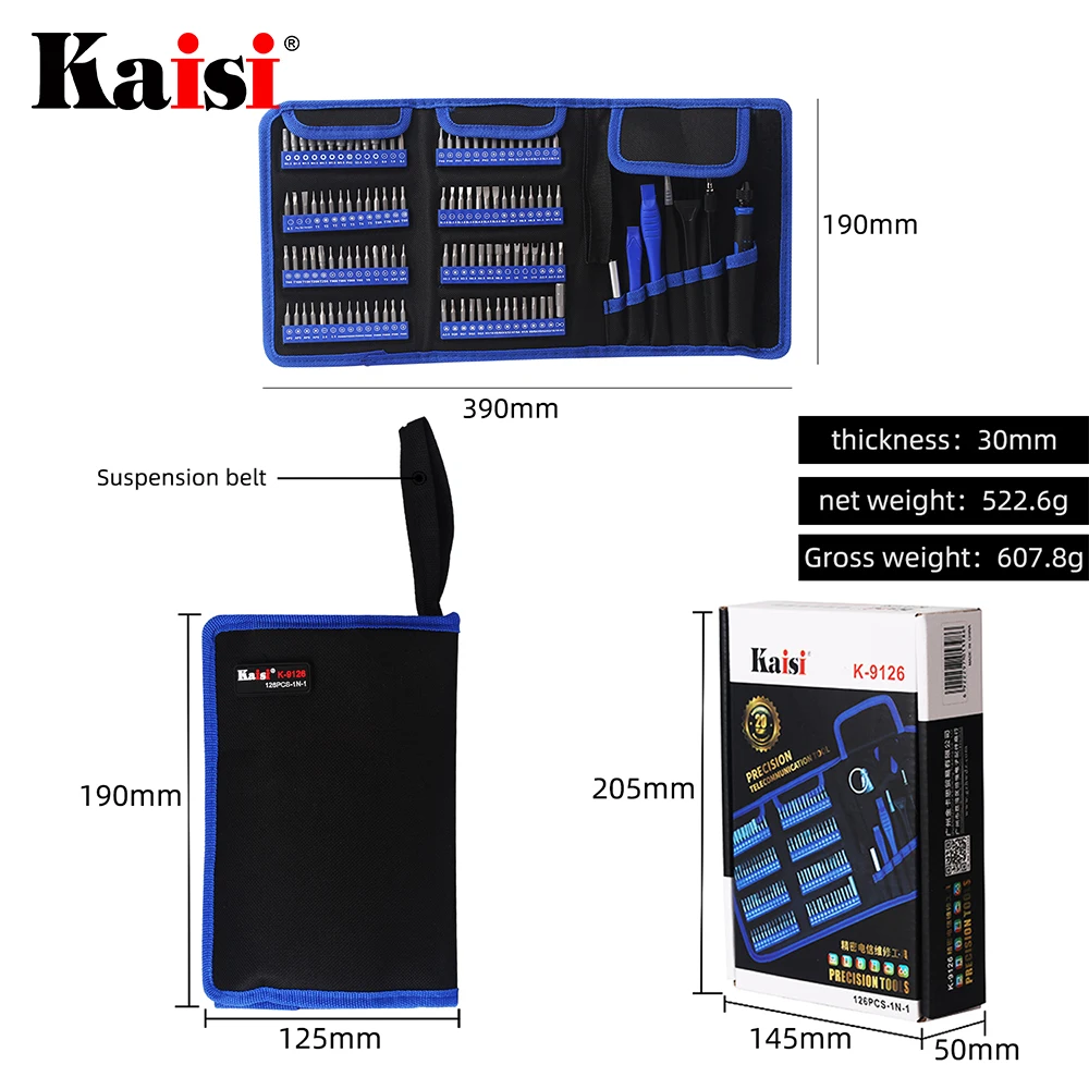 Kaisi Screwdriver Set Precision Screwdriver Tool Kit Magnetic Phillips Torx Bits 126 in 1 For Phones Laptop PC Repair Hand Tool