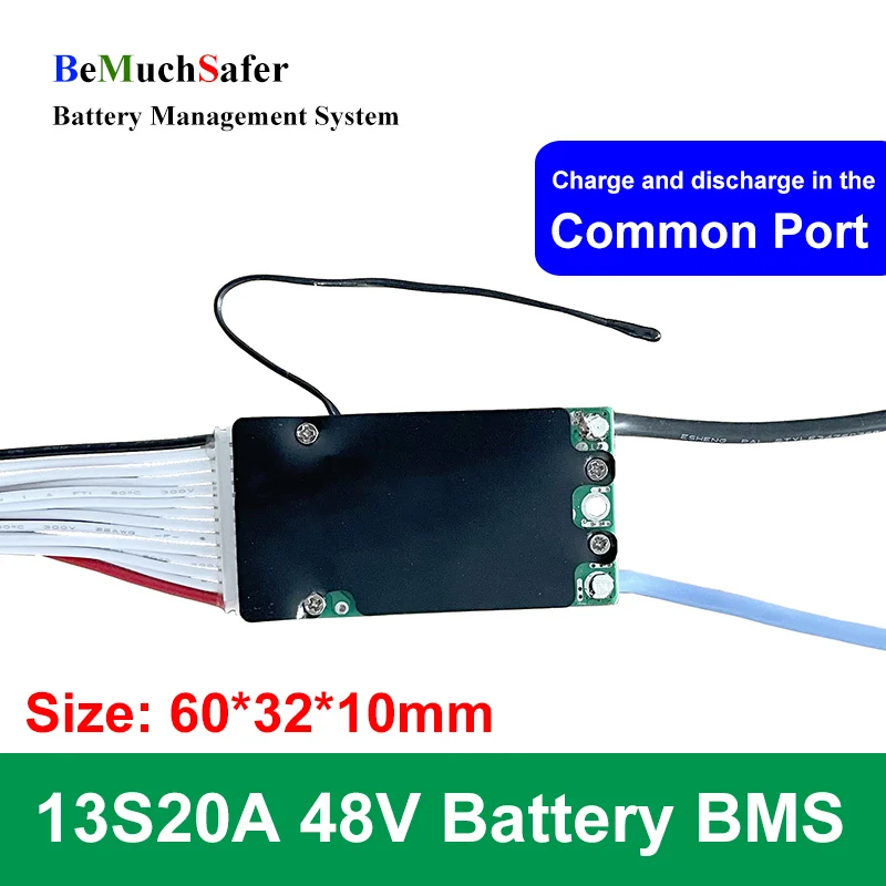 7S 10S 12S 13S 20A BeMuchSafer BMS 24V 36V 43V 48V PCM Common Port With On/Off Switch Temperature Sensor for DIY eBike Battery