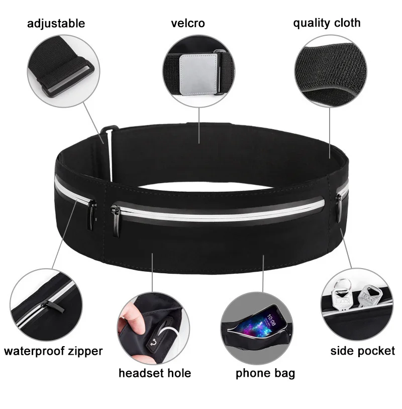 CWIKLES Belt Bag Mobile Cell Phone Bag for Running Men Running Bag Women Sport Fanny Pack Waterproof Jogging Gym Waist Bag Run