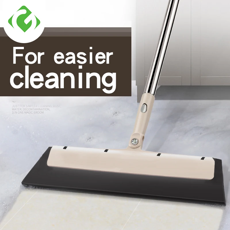 GUANYAO Bathroom special broom Easy and convenient Sweep Dust Hair Bathroom Wiper Broom Long handle 180-degree rotating blade