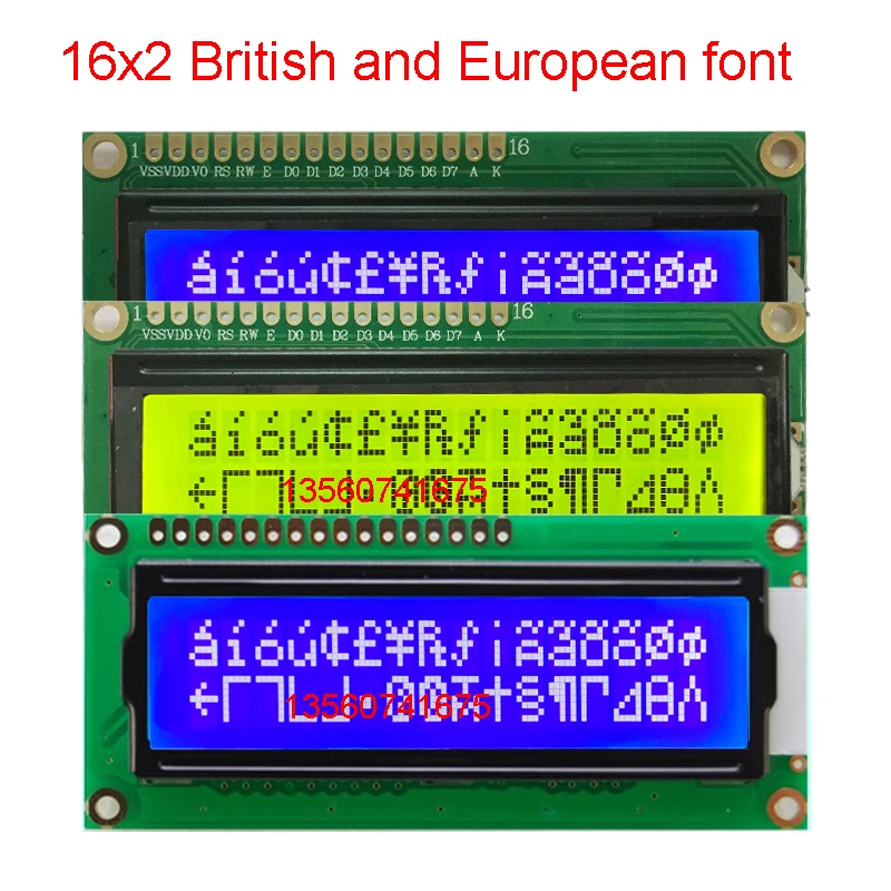 

16x2 1602A British and European Font LCD Display Module