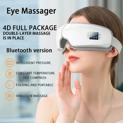 Masajeador ocular inteligente 4D con vibración, instrumento para el cuidado de los ojos, calefacción, música Bluetooth, alivia la fatiga y las ojeras