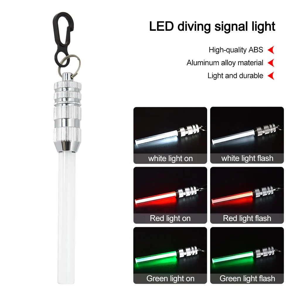 3 Color Underwater safety signal light Waterproof LED fluorescent stick diving signal lamp marking flashlight always on/flashing