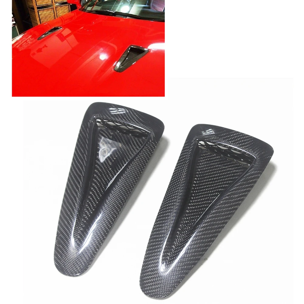 

2pc Front Engine Hood Air Vent Cover Trim For Nissan R35 GTR GT-R GT-R35 GTR35 2008-2020 Carbon Fiber Bonnet Intake Outlet Scoop