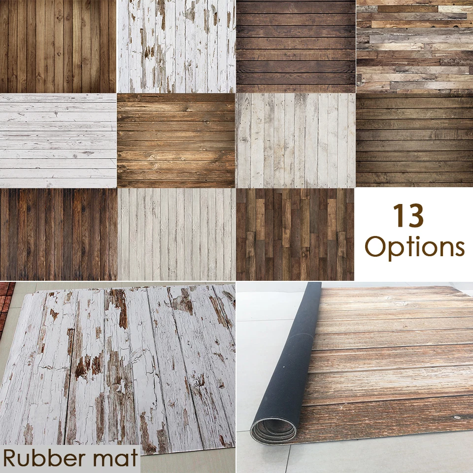 Rubber Floor Background Wood Floor Photo Anti-Slip Printed Vintage Wooden Newborn Backdrop Anti-slip Customize Rubber Mat Studio