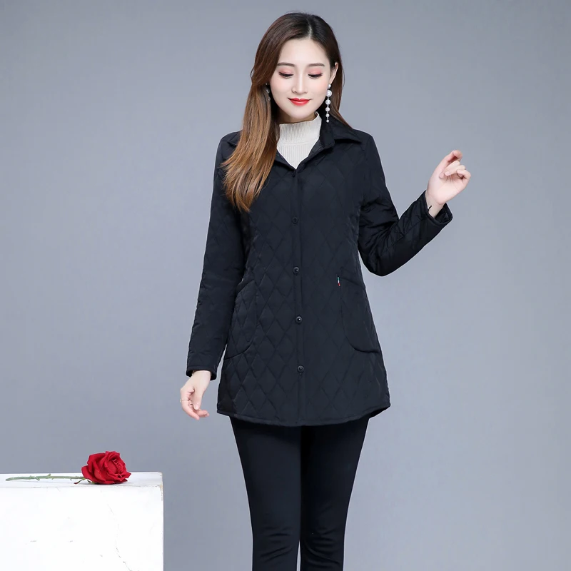 thin quilted jacket autumn winter Warm Long-sleeved Jacket Parkas new middle age women cotton-padded tops mother Cotton coat