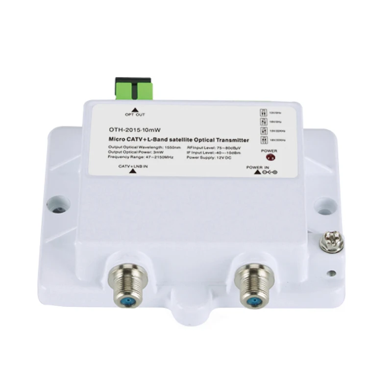 CATV/SATV mini optical tansmitter 47-2150 MHz OTH-2015-10mW 47-2150MHz single mode 12V DC FTTH 1550nm