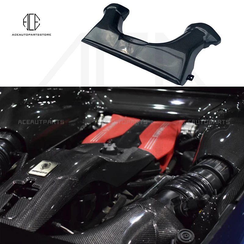 Vehicle Dry Carbon Fiber car Air Box Intake Cover For Ferrari 488 GTB Spider Engine Intake Bellows Capristo Style