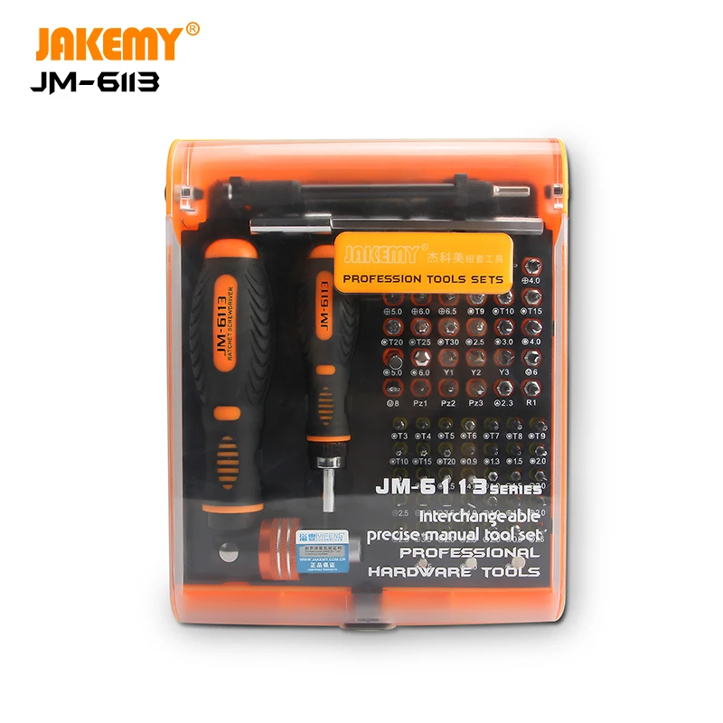 

JAKEMY JM-6113 Professional household diy tools ergonomically handle magnetic bits connector adjustable flexible screwdriver set