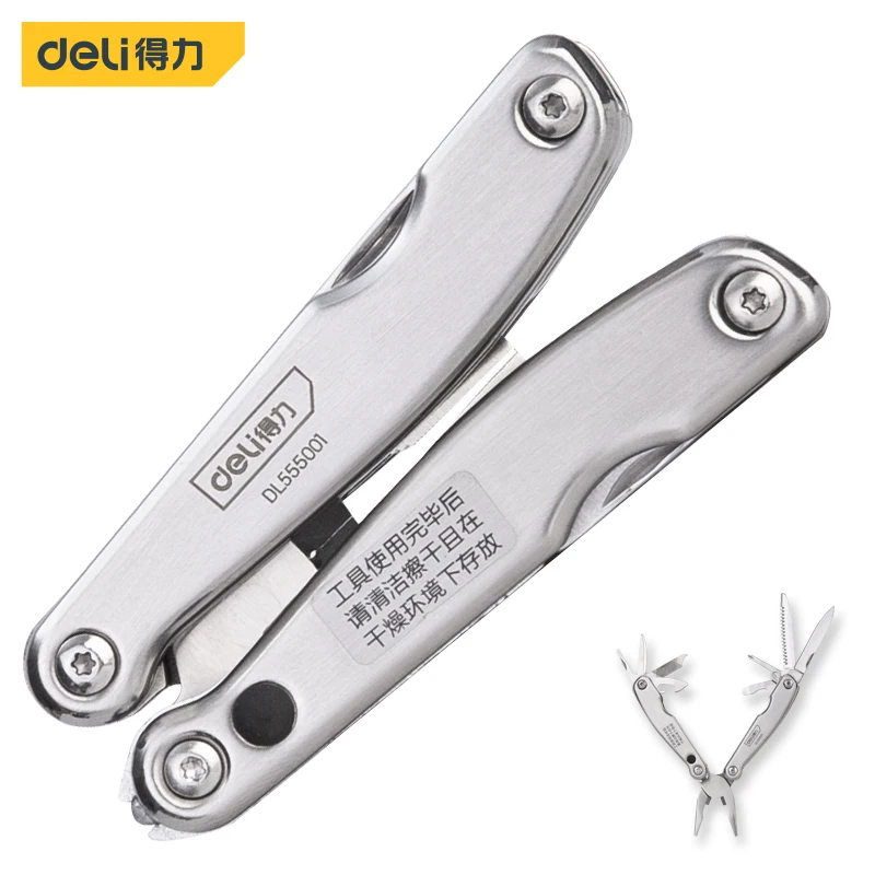 

deli Multitool Folding Knife Survival Tools Plier Pocket Scissors Camping Fishing Combine Multifuntional Pliers Screwdriver Saw