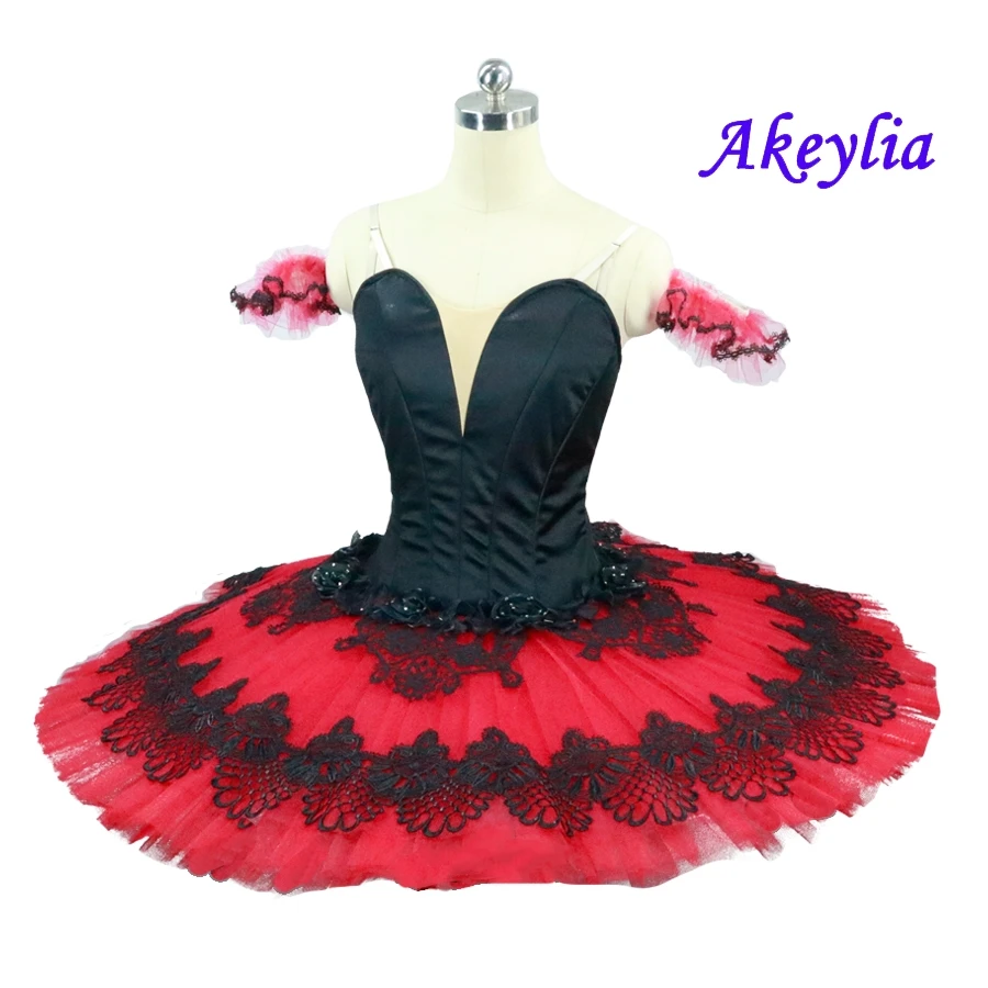 Black Red Spanish Pancake TUTU Adult Women Girls Classical Black White Professional Ballet Platter Tutu Paquita Competiton