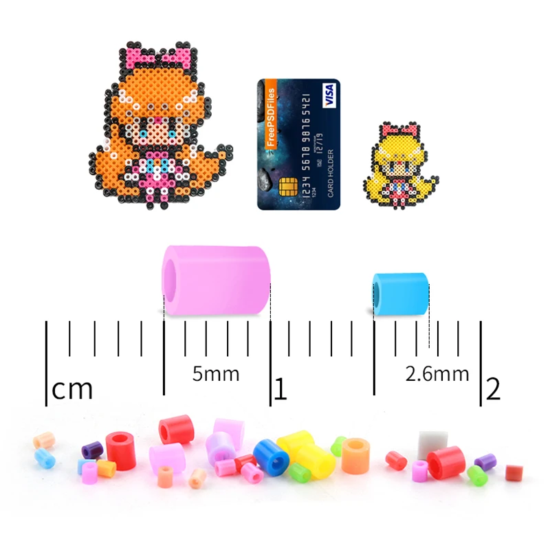 2.6mm mini hama korále tavná pojistka korále sada 1, 0000pcs s příslušenství pegboard hádanky hračka perler hraček pro děti kreativní hraček