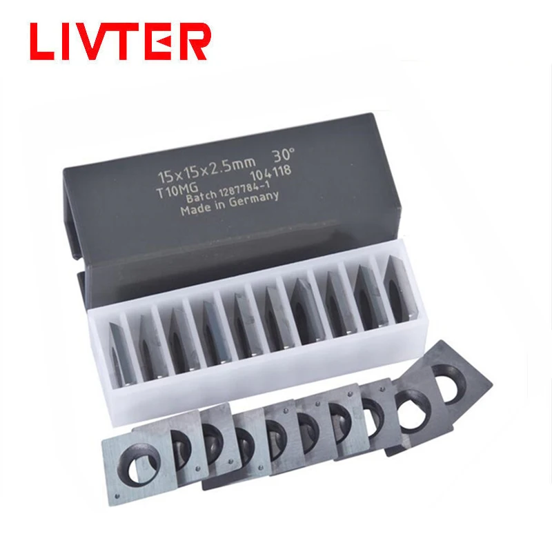 

LIVTER 10pcs tungsten carbide inserts blade for router bit / milling cutter / planer helical spiral cutter head