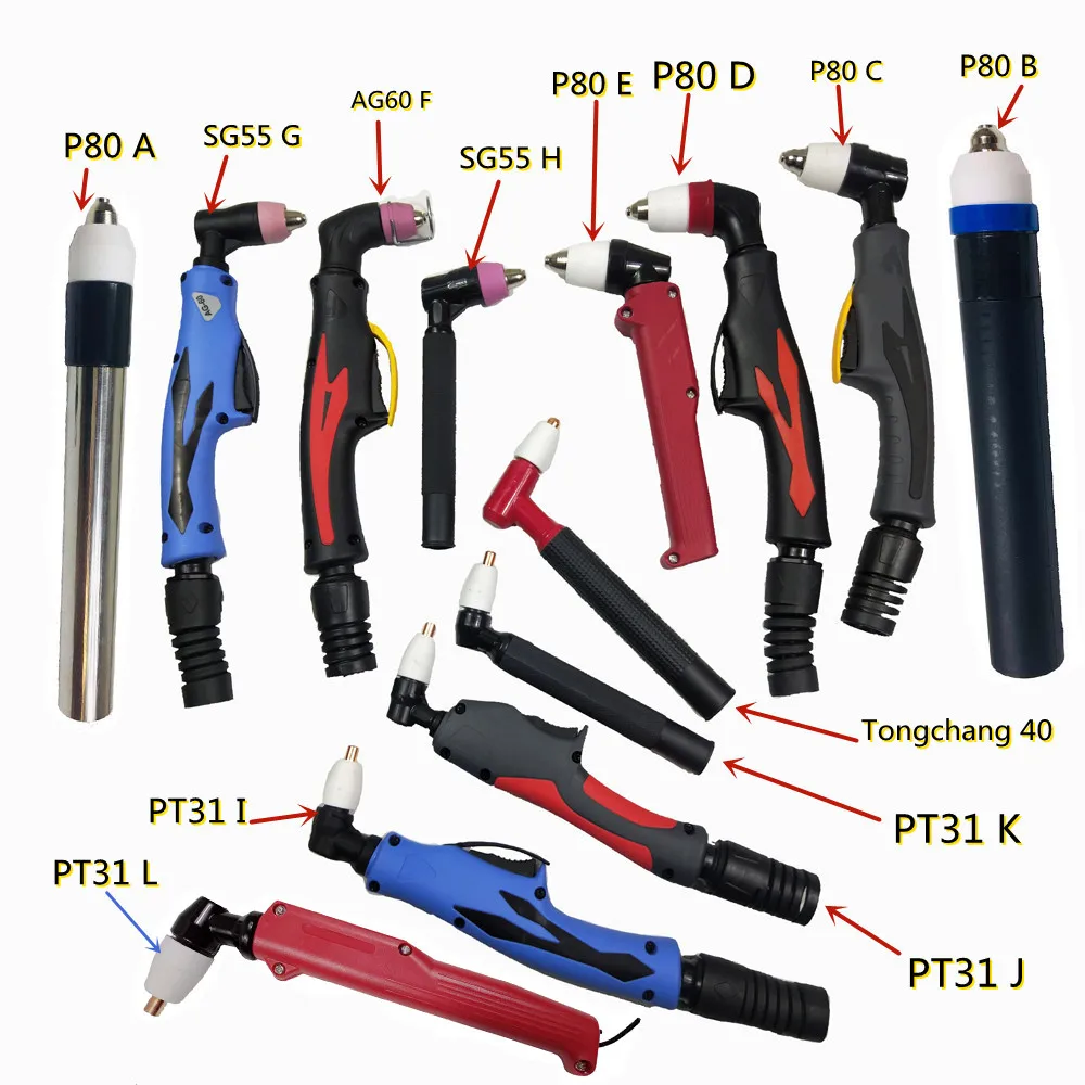 Professional P80/PT31/AG60 Torch Plasma Cutting Torch Pilot Arc HF Plasma Cutter for Air Cooled Plasma Cutting Machine