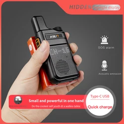 KSUN-M6 Mini Portable Radio Station, PMR 446, Two Way Radio, HF Transceiver, USB Charger, Walkie Talkie, 16 Channel