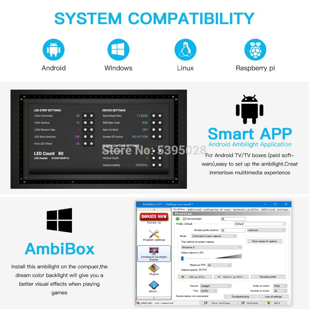Computer Desktop Pc Screen Achtergrond Verlichting Met WS2812B Led Strip 5050 Rgb Droom Kleur Lightbox Kit 1M 2M 3M 4M 5M DC5V