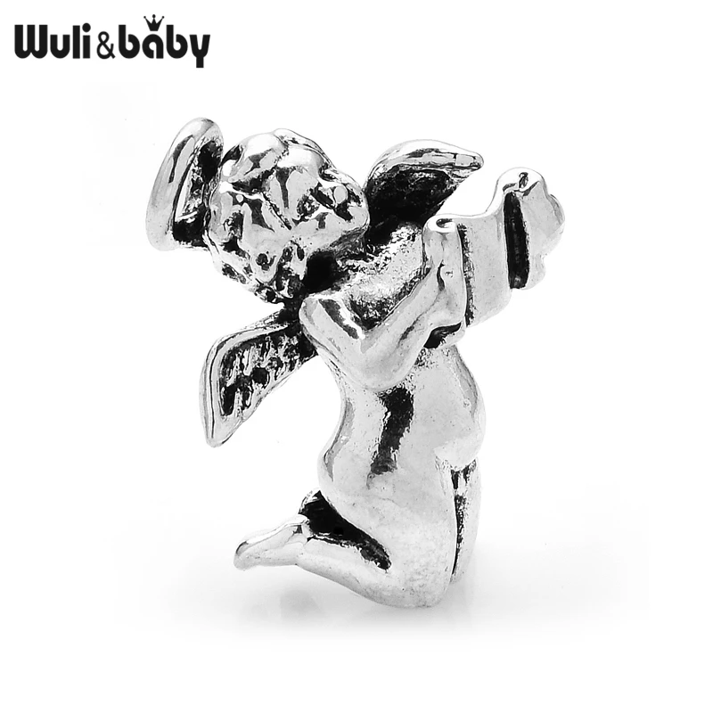 Wuli&baby Reading Book Angel Brooches Vintage Color Child Figure New Year Brooch Pins Gifts