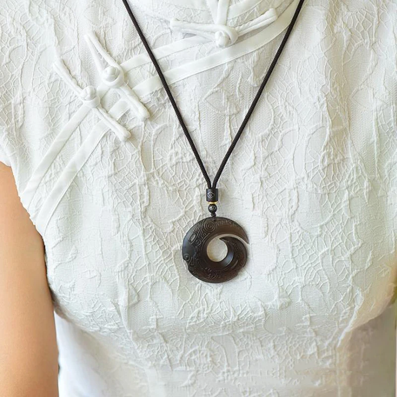 Obsidian Necklace Crafts Crystals Decorative Raw Stone Women's Organic Material Feng Shui Piedras Jewelry Lucky Pendant Art