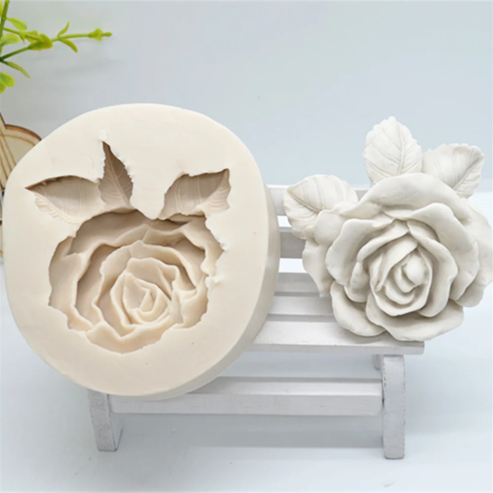 Luyou 1pc 3D Rose Flower Cake Tools Silicone Molds for Wedding Cake Decorating Tools Resin Mold Kitchen Baking Accessories