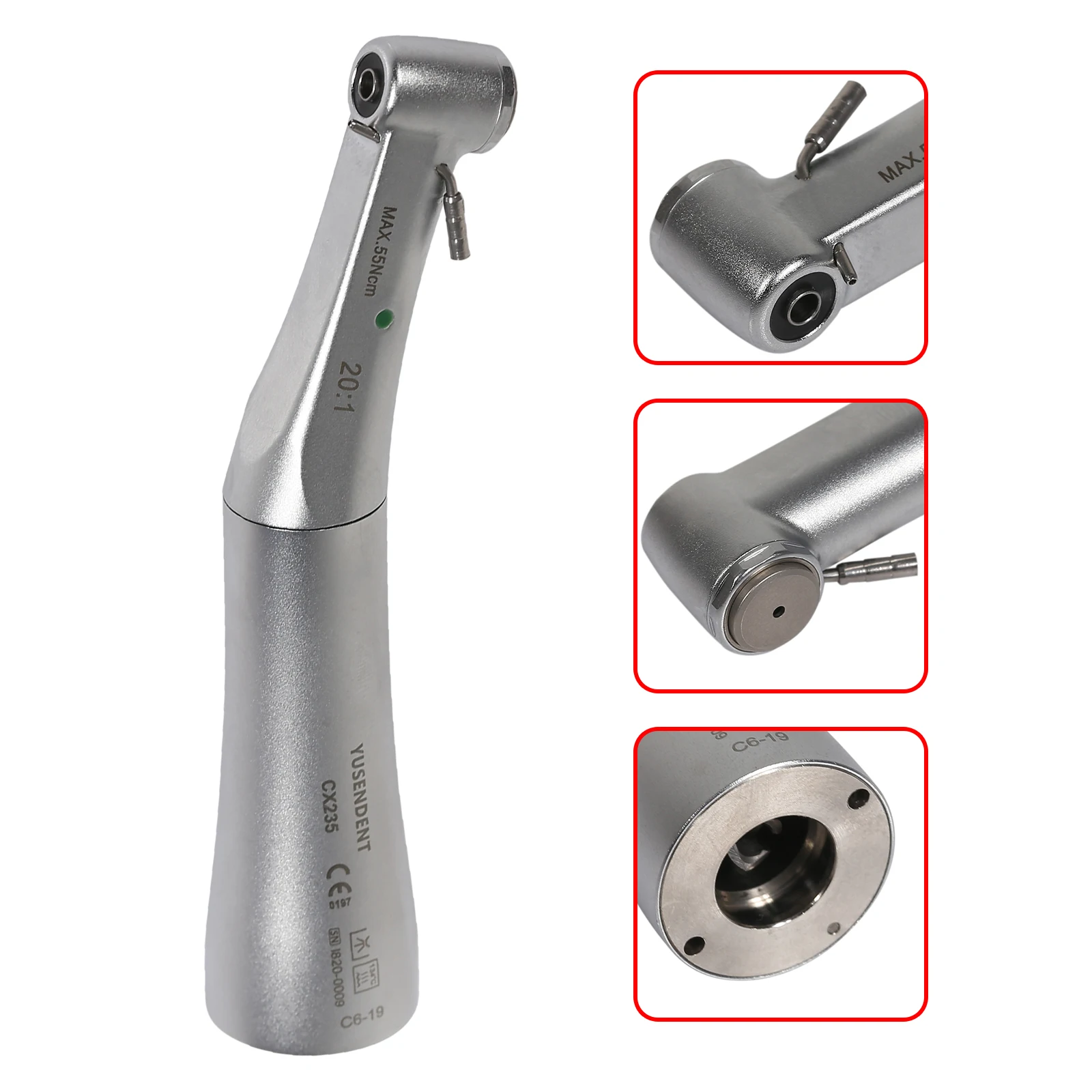 COXO 20:1 Ratio Push Button Dental Implant Contra Angle Handpiece YUSENDENT Brand CE Certification