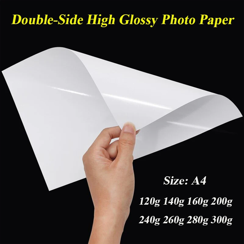 A4 Double Side hoogglanzend fotopapier voor inkjetprinter 120g 140g 160g 200g 240g 260g 280g 300g