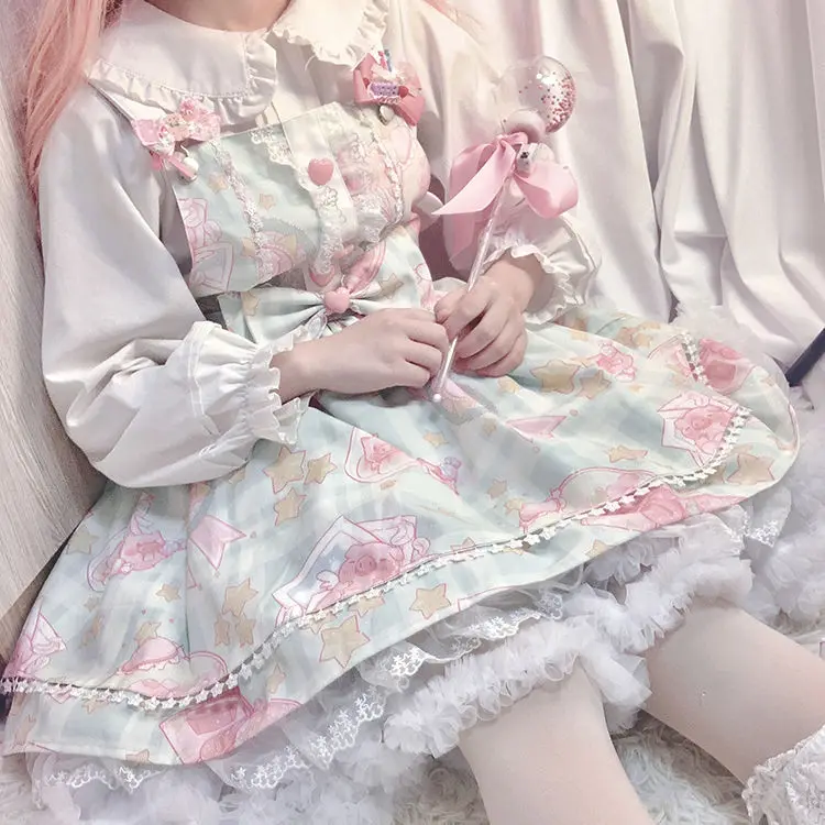 Original lolita black sweet cute Japanese Lolita strap dress