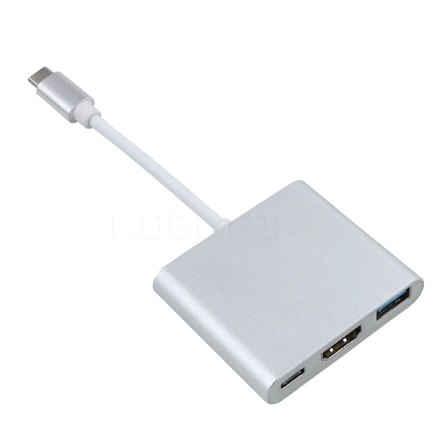 USB C to HDMI-compatible Converter Type C to HDMI Adapter Type C 3.1 to USB 3.0 HDMI Type C Adapter 3 in 1 Type-C HUB Aluminum