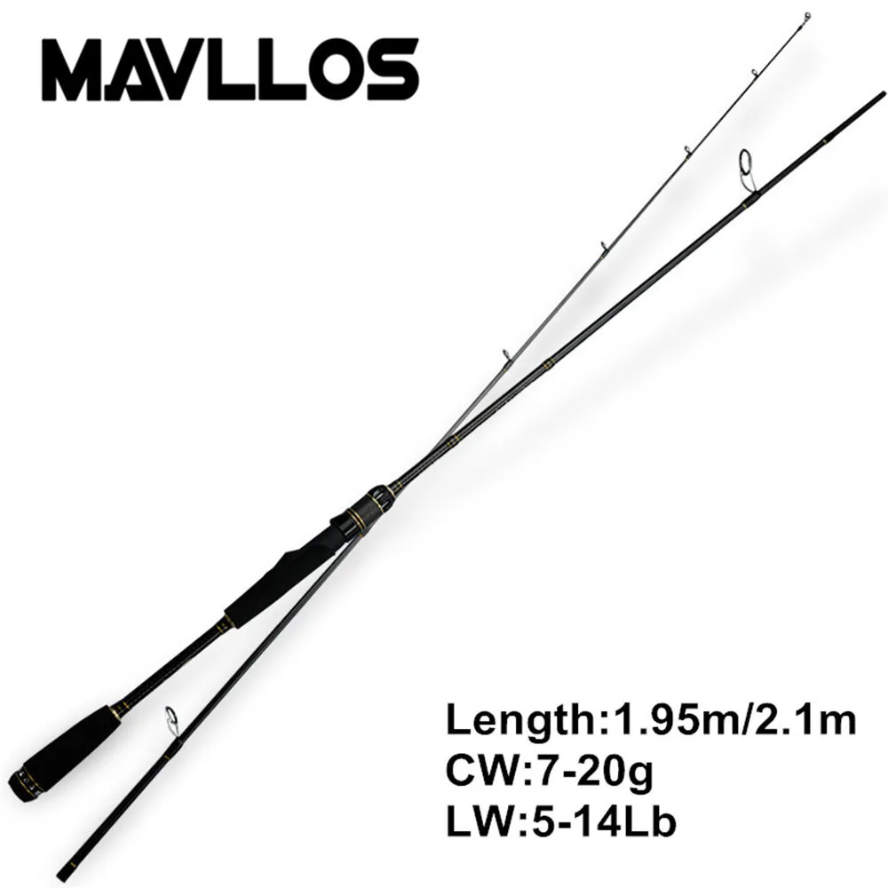 Mavllos  1.98m 2.1m MH hard Carbon Fishing Rod Lure Weight 7-20g Fast Action Saltwater Casting Rod For Fishing Bass Pike