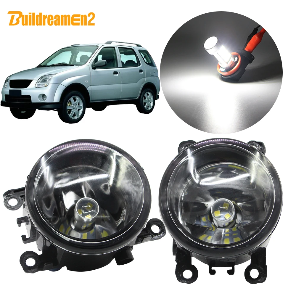 Buildreamen2 For Subaru Justy III (G3X) Hatchback Car H11 Fog Light Kit Lampshade + Bulb DRL 12V 2003 2004 2005 2006 2007 2008