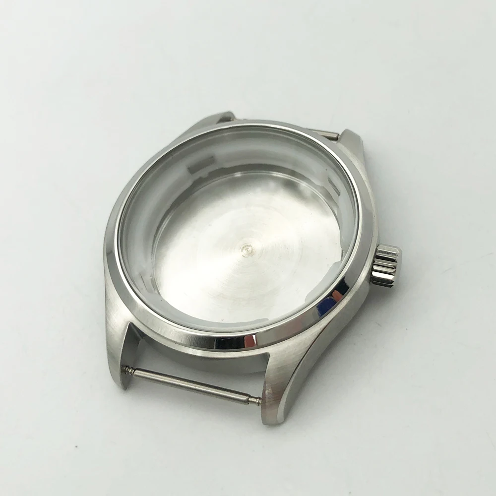 

316SS Silver Mens Watch Case 40MM Polished Russ FIT NH35、36 ETA 2824 Automatic Movement Waterproof Fashtion New Top Quality