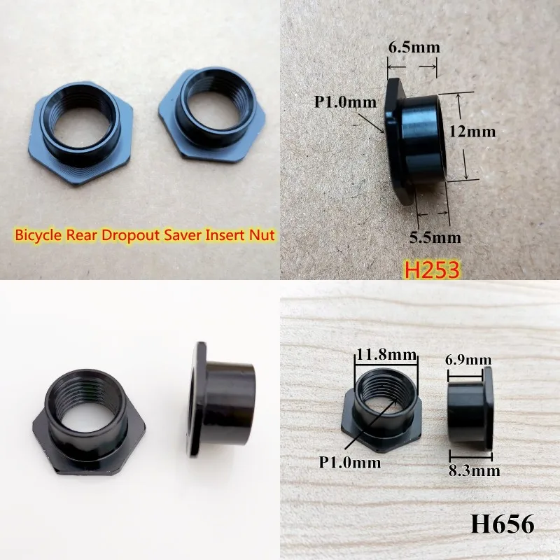 1pc CNC Bicycle PARTS gear Dropout Saver Insert Nut Problem Solver Replace Stripped Threads carbon frame bike Frame saver Solver