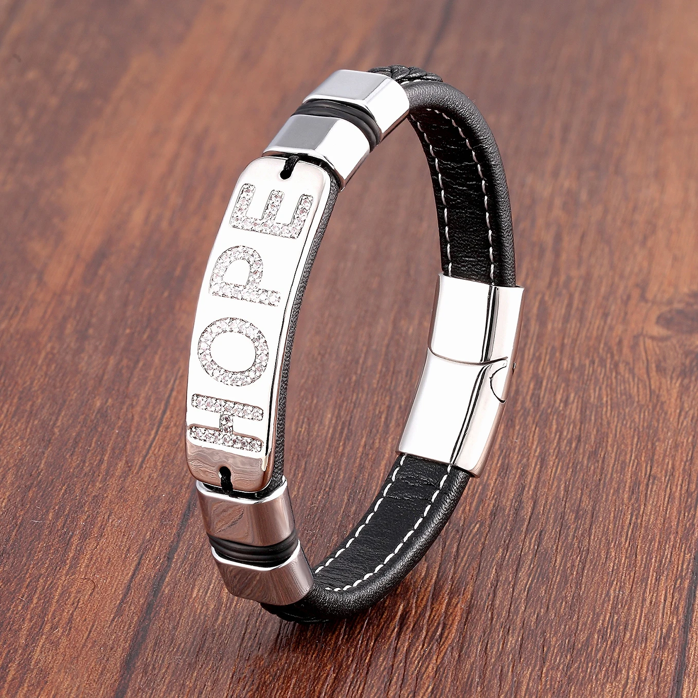 Luxury,Cubic Zirconia Letter,Men Bracelet,Classic,Gold-Plate,Braided Leather Rope,Women Bracelet,2021 Fashion Jewelry,Wholesale